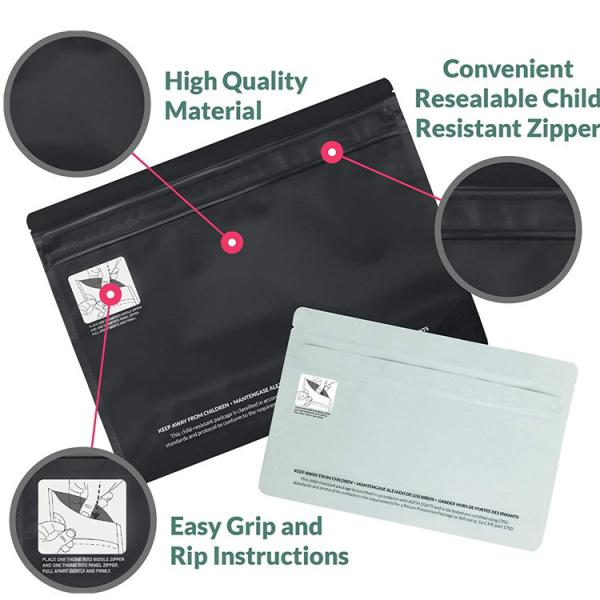 China Child Proof 21x31cm Zipper Packaging Bag Resealable Materials factory