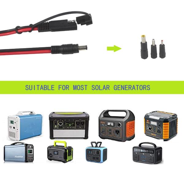 SAE to DC 5521 Solar Power Cable 10ft Quick Release Disconnect