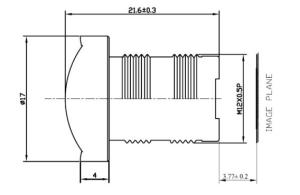 China 1/3&quot;, 2.1mm wide angle of view HFOV 125 degree Megapixel lens CCL13021MPF factory