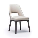 Customized Modern Design Solid Wood PU Leather Dining Room Arm Chair for Cafes