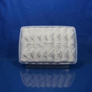 China bright white rolled scented Disposable cotton airline towel in tray factory