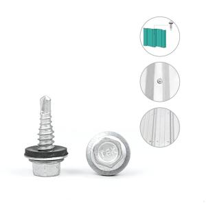 China 1/4x7/8'' Stainless Steel Zinc Alloy Coated Hex Flange Purlin Screws for Building Envelope System factory
