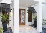 Prevent Freezing﻿ Tempered Wrought Iron Door Glass Silk Screening Great Security