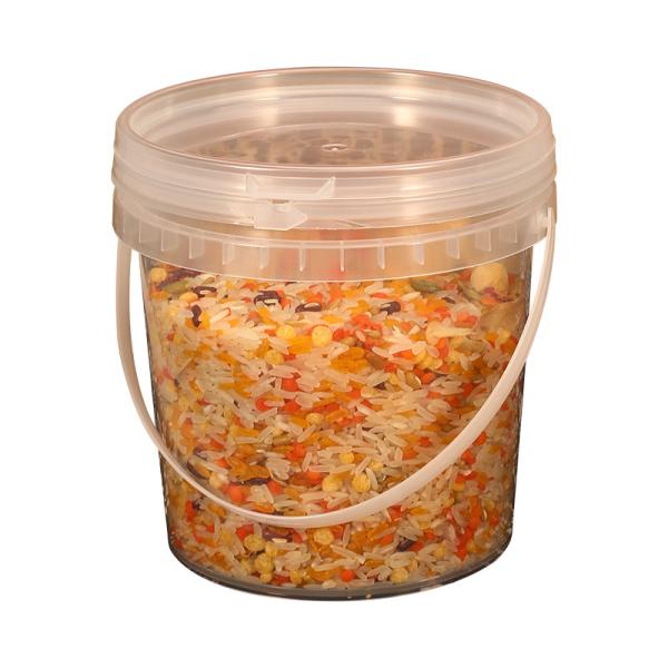 Transparent 500ML Food Grade Plastic Bucket with Lid Customized Pattern by
