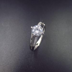 China Double Shining Stone Ring For Wedding / 925 Silver Infinity Ring factory