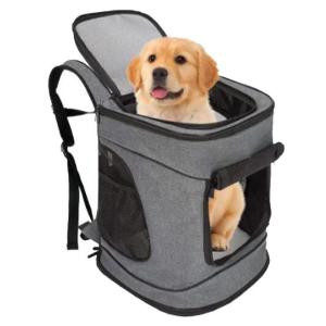 China Shockproof Polyester Pet Travel Backpack With Mesh Windows on sale