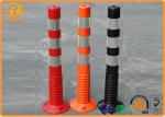 Fluorescent Orange Traffic Delineator Post , Waterproof PU Flexible Delineator