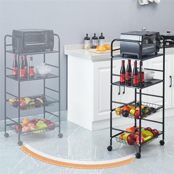 Square Vegetable Fruit 3/4/5 Layers Rotating Shelf Multi-function Kitchen Storage Rack