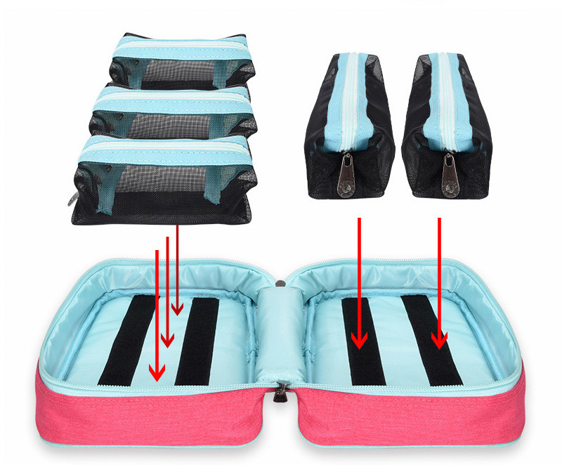 Eco Friednly Ladies Toiletry Bag Protable Travel Wash Bag For Women