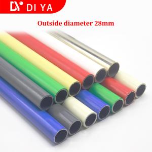 China 28mm Lean Pipe Steel Lean Tube For Workbench PE / ABS Coated Tube factory