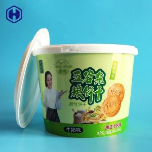 China Dry Cookie IML Container Chocolate Biscuit Empty PP Tube Packaging factory