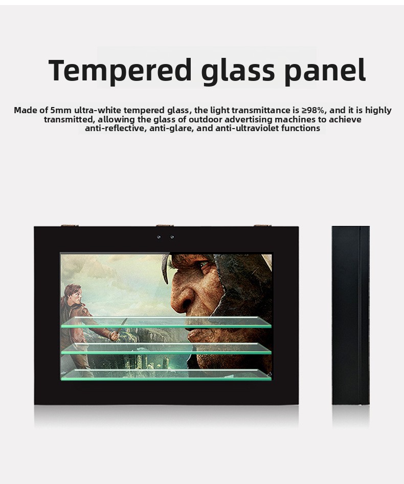 High Brightness Waterproof Lightning-Proof Outdoor Wall-Mounted Advertising Machine Sunscreen LCD Display for Outdoor Ads