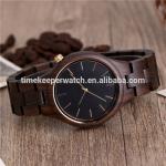 Black sandal quartz movement wood watch cheap price good quality timekeeper men