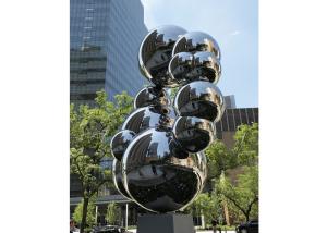 China Stainless Steel High Polished Large Garden Ball Sculpture for Urban Landscape factory