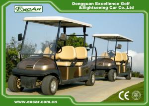 China 6 Person Electric Golf Buggy Brown Color Separately Motorised Golf Buggies factory