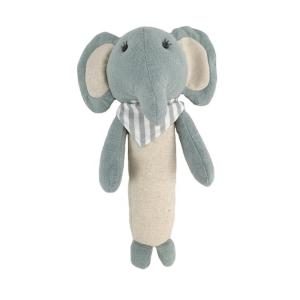 China Gift Newborn Handbell Plush Animal Stuffed Educational Musical Rattle Toy Blue Linen Elephant factory