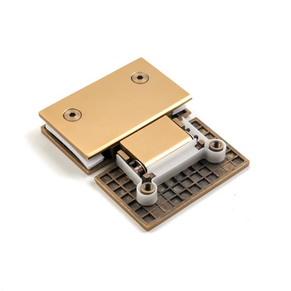 Stainless Steel Golden Shower Door 180 Degree Square Glass Door Hinge