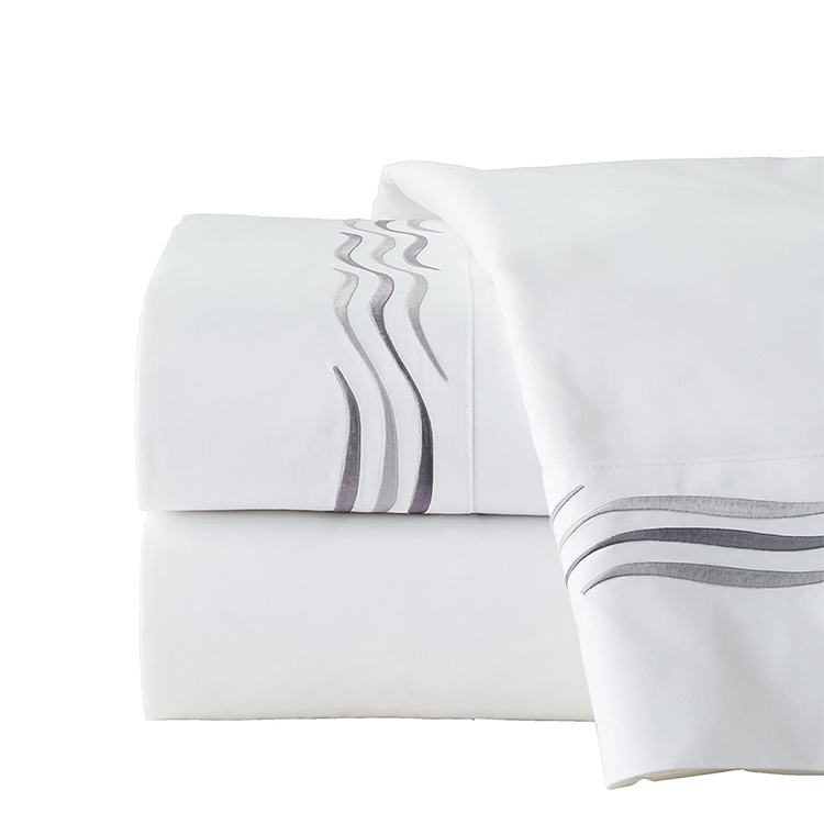 75GSM 100% Polyester Microfiber Fashion Bed Sheet with Beautiful Embroidery 4PCS Made