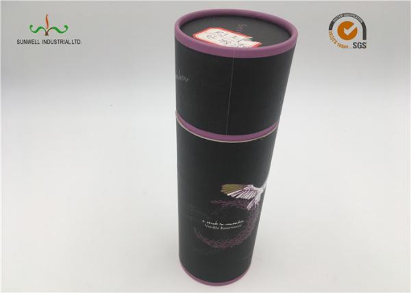 Black Cardboard 4" Diameter Paper Cylinder Container For Candy , Jewelry ,