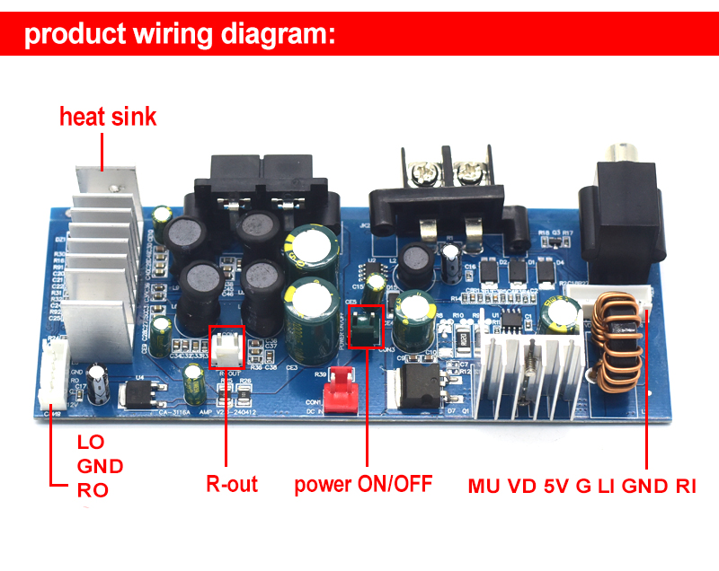 TPA3116 Digital Subwoofer Amplifier Board 8-24V 2*50W for Professional Amplification