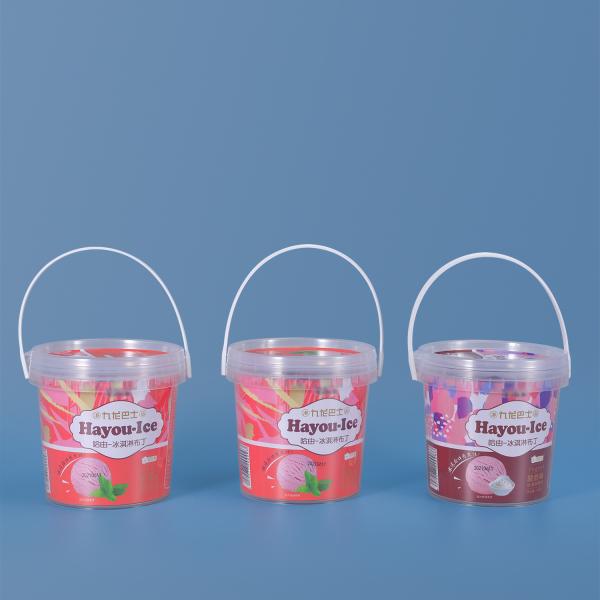 1000ml 1L Plastic Bucket With Handle For Chocolate Candy Cookies Package Food