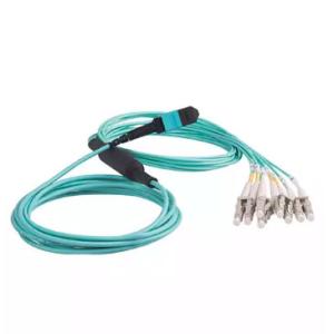 China 8 core male female OM3 MPO/MTP to LC Fiber Optic Patch Cord factory