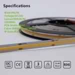 3000K4000K6500K Warm Natural White 480Leds Ra90 IP20 8mm10mm DC12V24V Led Strip