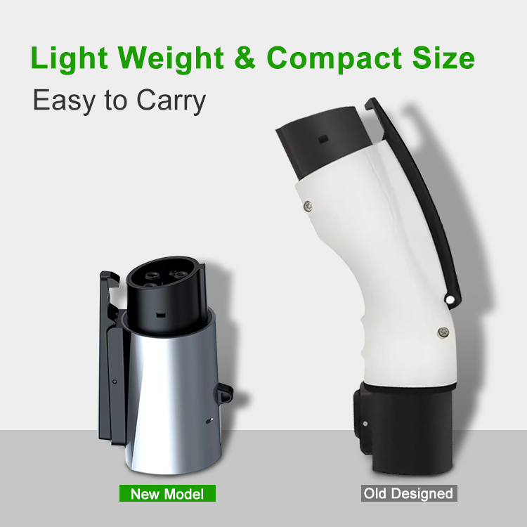 20KW Rated Power Black and Silver Tesla to Type 1 J1772 EV Charger Connector Adapter for Engergy Electric Car Charging