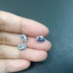 Vivid Blue Crushed Ice Hybrid Moissanite Gemstones Oval Cut VVS1 8mm