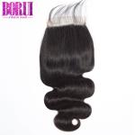 Transparent Lace Human Hair Lace Closure Pre Plucked With Baby Hair All Color