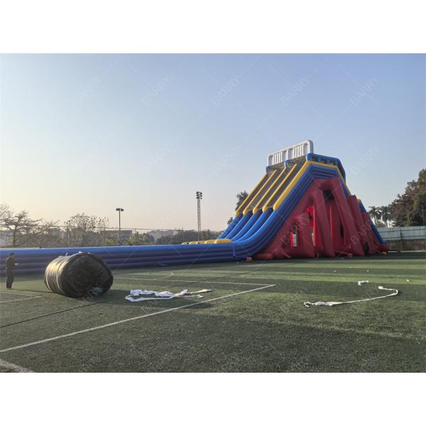 China Commercial Grade 65x18x15m Red Custom Adventure Giant Inflatable Water Slide For Adult factory