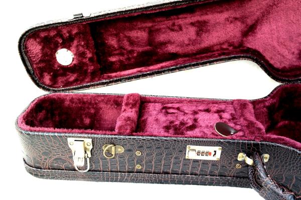 Sturdy Wooden Construction Electric Bass Guitar Hard Case With Gold Colored