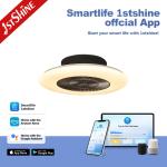 110-240V/50Hz-60Hz 1stshine Ceiling Fan with Remote Control and 4 Color LED