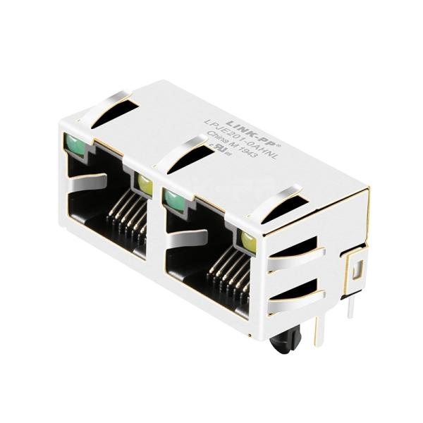 LPJE201-0AHNL Tab UP Green/Yellow LED 1X2 Port RJ45 Jack Without Integrated