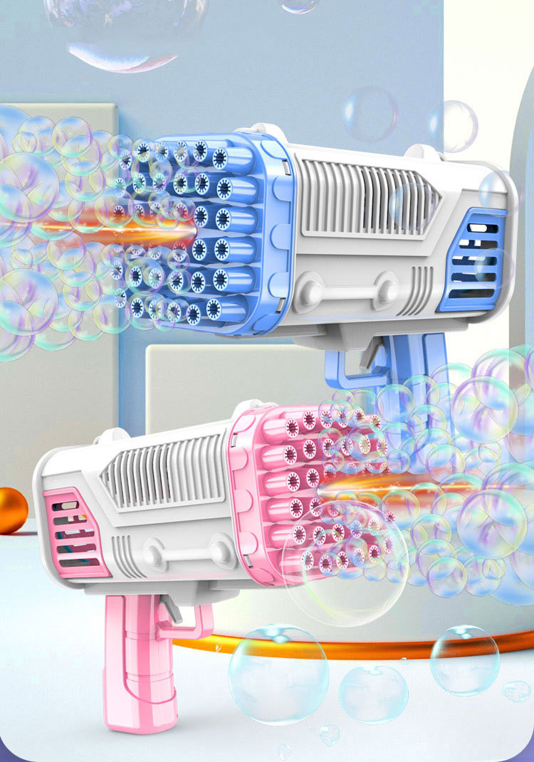 36 Hole Bubble Gun Rocket Launcher Colorful Lights for Children Age Range 2 to 4 Years