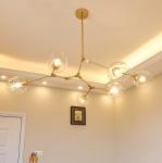 G9 Nordic Modern Glod Minimalist Blown Glass Chandelier For Living Room