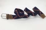 Unisex Dark Blue 3.5cm Mens Elastic Stretch Belts With Nickel Pin Buckle