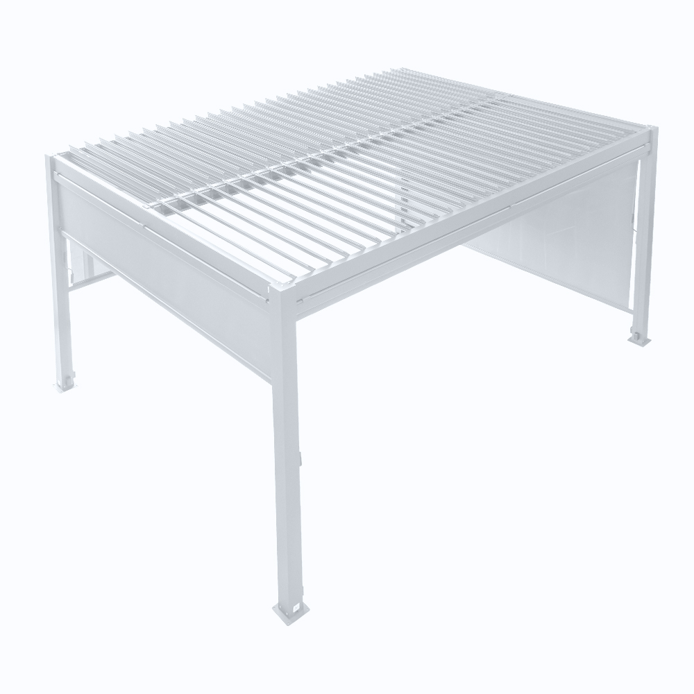 151kg Modern Outdoor Pergola with Bioclimatic Louver Roof and Screen from AJUNION