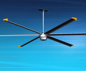 China 16 FT 4.9M Brushless Ceiling Fan Silver Color With Gearless BLDC Motor factory