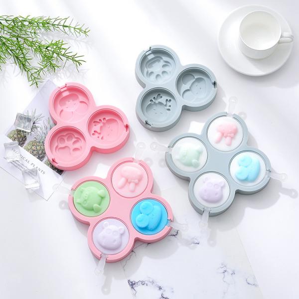 Ice Cube Trays Set Of 2, Easy Release 4 Flexible Silicone Ice Cube Molds With