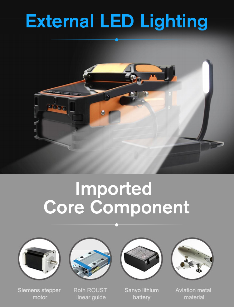 AI-9 6 Motos Multilanguage Fusion Splicer Fiber Optic Equipment Automatic Fusion Splicer Fiber Optic Fusion Splicer