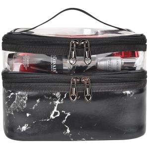 China Zipper Closure Marble PU Makeup Organizer Travel Bag factory