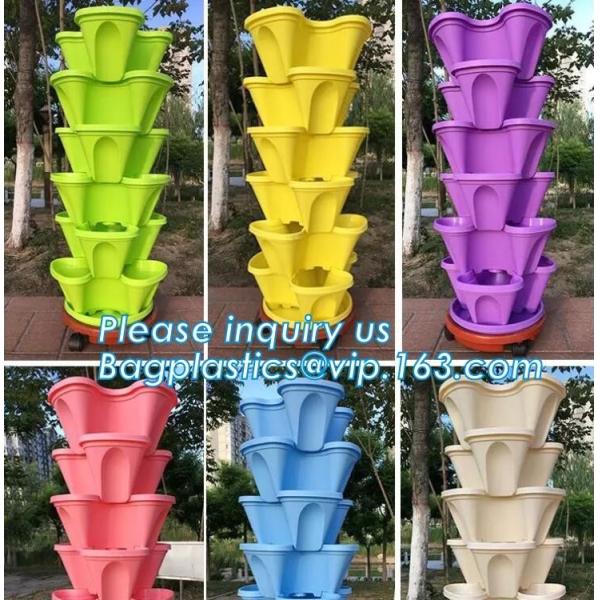 China strawberry vertical stackable planter plastic garden pots flower pot,PP material Mini plastic succulent pot for home gar factory
