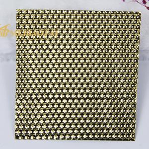China 0.85mm Thickness Embossed Stainless Steel Sheet Gold Honeycomb Pattern Wall Decorative factory