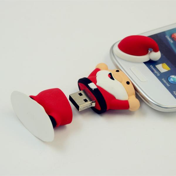 Free sample christmas gift otg usb santa claus usb flash drive with 2.0/3.0