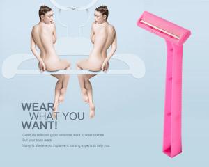 China Custom Logo Single Blade Disposable Razor Pink Color Lubricating Strip With Aloe factory