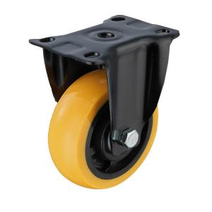 China Medium Duty Rigid Plate Polyurethane Caster Wheels For Trolley factory