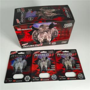 Rhino 69 Red Panther 3d Cards Plastic Blister Packaging Custom Size For Male