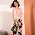 3XL Women Pajamas Sleepwear 62cm XS 2XL Silk Night Suit For Ladies