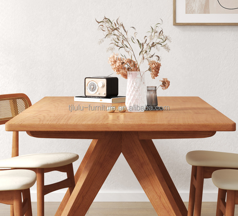 Nordic Direct Home Furniture Solid Wood Rectangular Dining Table for Functional Dining Space